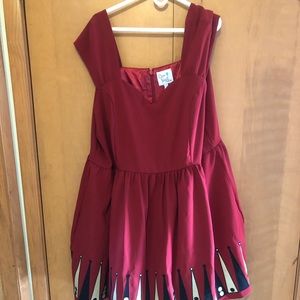 Backgammon Printed Party Dress. Size 4. ModCloth.